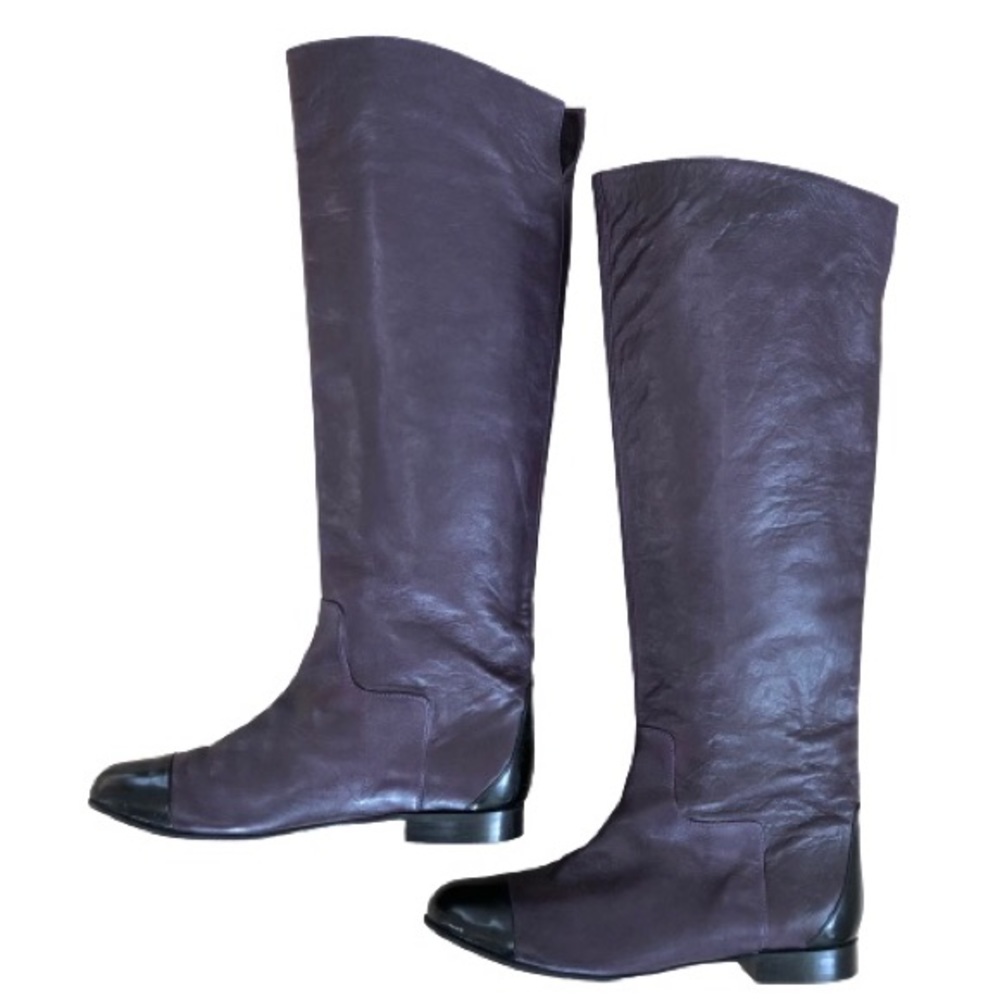 ⭐️Shoebaloo⭐️Tall Genuine Leather Boots Women's Sz 7 European Shoe Boot Low heel